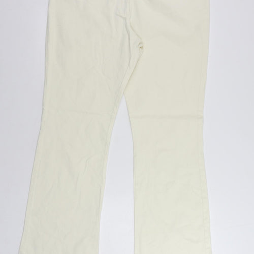 Monsoon Womens Ivory Cotton Bootcut Jeans Size 18 L32 in Regular Zip