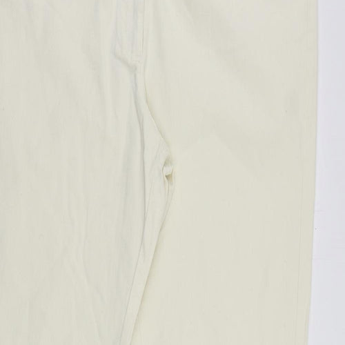 Monsoon Womens Ivory Cotton Bootcut Jeans Size 18 L32 in Regular Zip