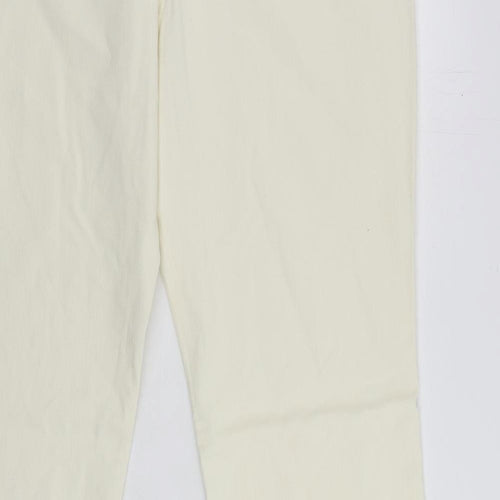Monsoon Womens Ivory Cotton Bootcut Jeans Size 18 L32 in Regular Zip