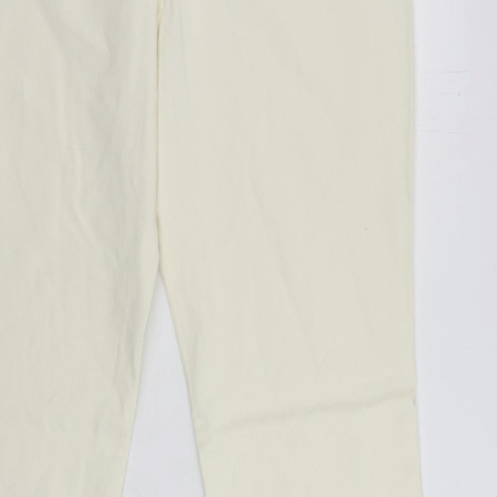 Monsoon Womens Ivory Cotton Bootcut Jeans Size 18 L32 in Regular Zip