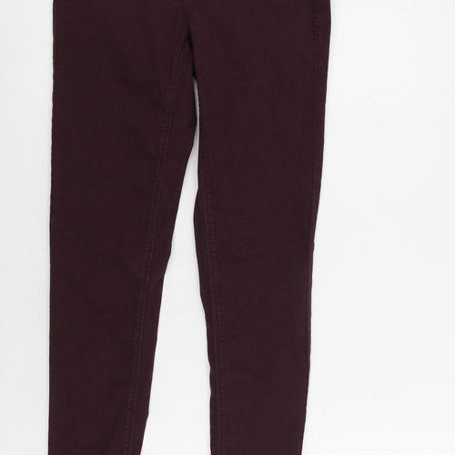 Oasis Womens Purple Cotton Skinny Jeans Size 10 L31 in Regular Zip