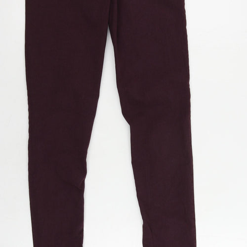 Oasis Womens Purple Cotton Skinny Jeans Size 10 L31 in Regular Zip