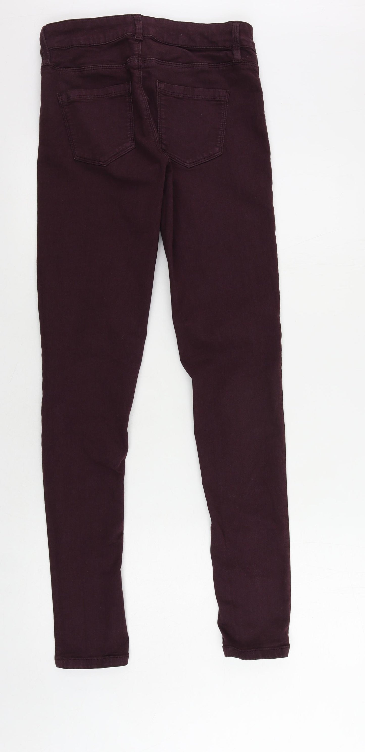 Oasis Womens Purple Cotton Skinny Jeans Size 10 L31 in Regular Zip