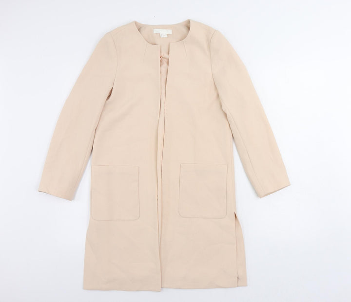 H&M Womens Pink Overcoat Coat Size 4 - Lightweight