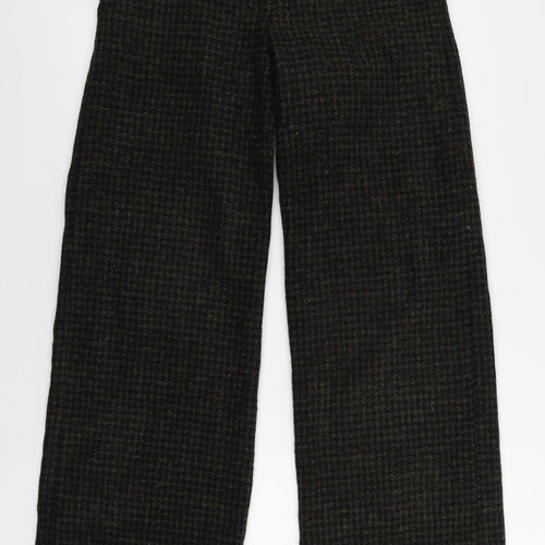 Brora Womens Green Geometric Wool Trousers Size 10 L31 in Regular Zip