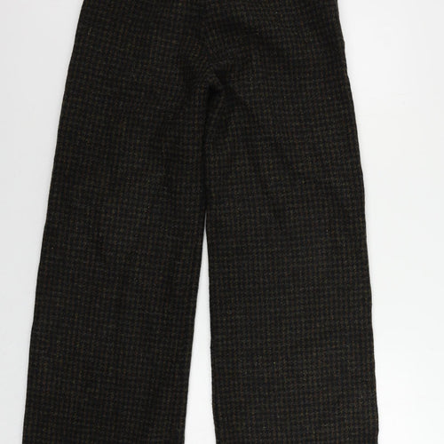 Brora Womens Green Geometric Wool Trousers Size 10 L31 in Regular Zip