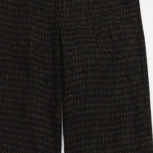 Brora Womens Green Geometric Wool Trousers Size 10 L31 in Regular Zip