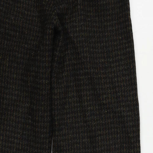 Brora Womens Green Geometric Wool Trousers Size 10 L31 in Regular Zip