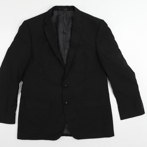 Greenwoods Mens Black Polyester Jacket Suit Jacket Size 42 Regular