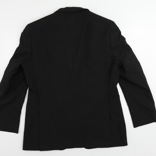 Greenwoods Mens Black Polyester Jacket Suit Jacket Size 42 Regular