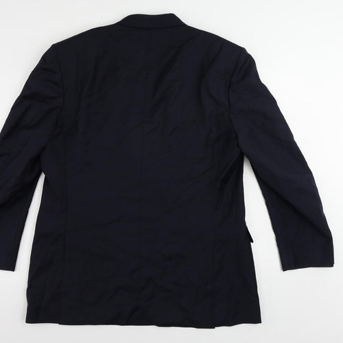 Canali Mens Blue Wool Jacket Suit Jacket Size 44 Regular