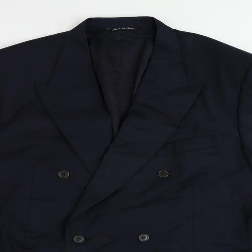 Canali Mens Blue Wool Jacket Suit Jacket Size 44 Regular