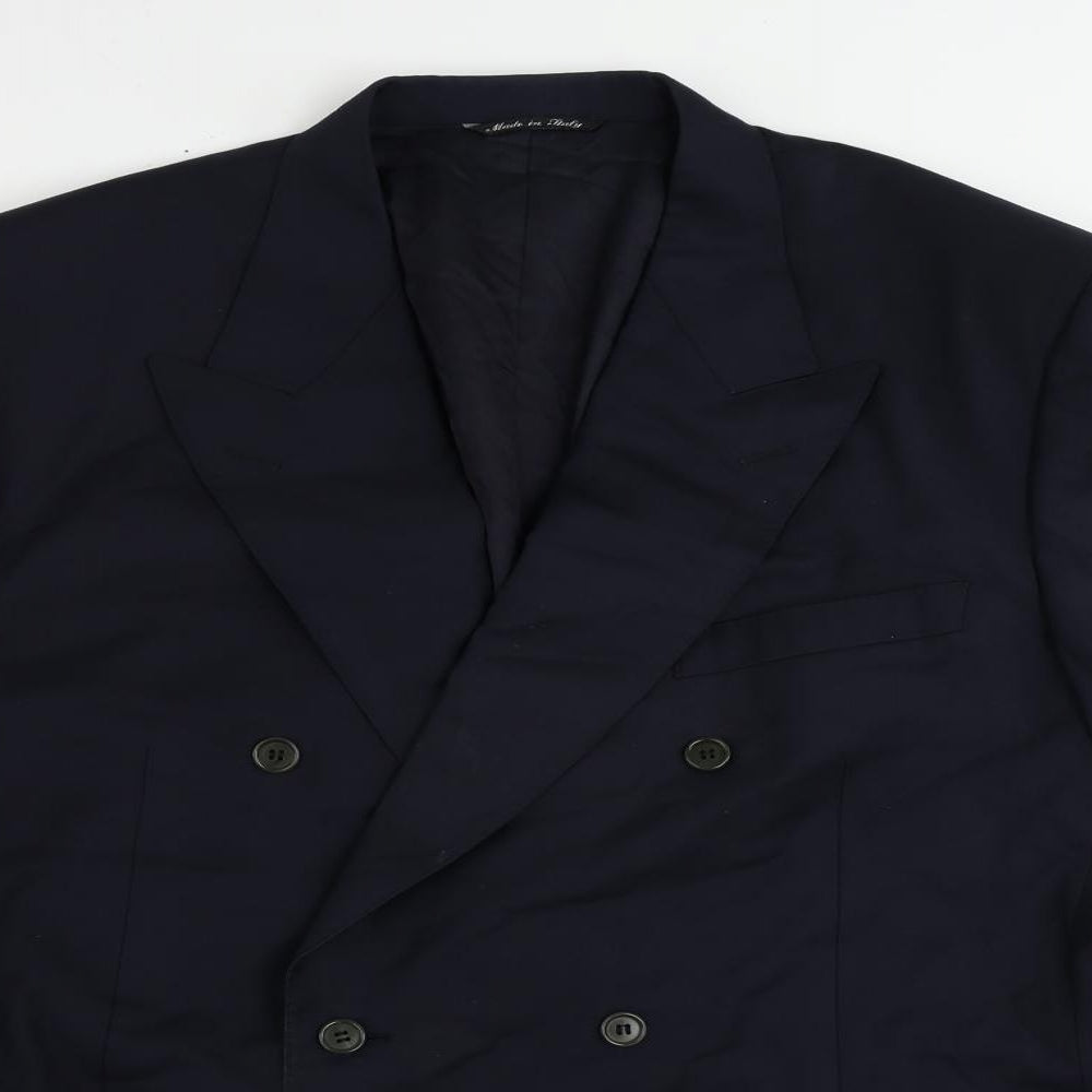 Canali Mens Blue Wool Jacket Suit Jacket Size 44 Regular