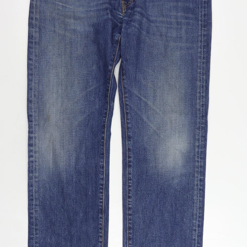 Levi's Mens Blue Cotton Straight Jeans Size 36 in L34 in Regular Zip