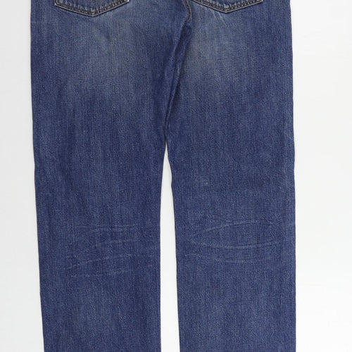 Levi's Mens Blue Cotton Straight Jeans Size 36 in L34 in Regular Zip