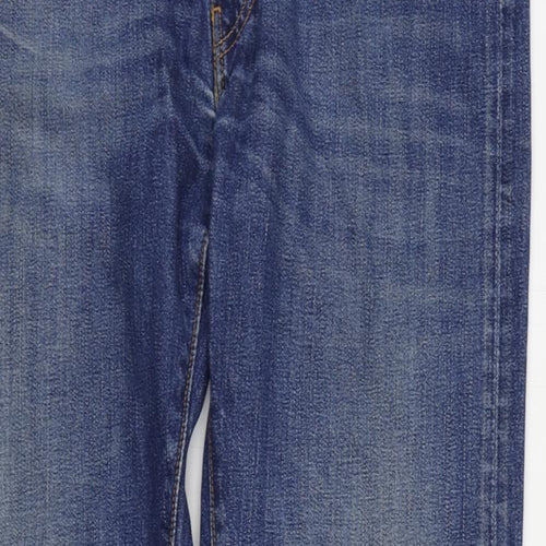 Levi's Mens Blue Cotton Straight Jeans Size 36 in L34 in Regular Zip