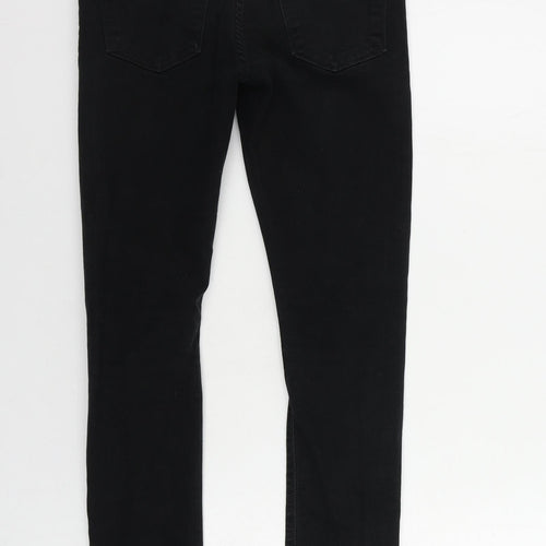 River Island Mens Black Cotton Skinny Jeans Size 28 in L32 in Regular Zip