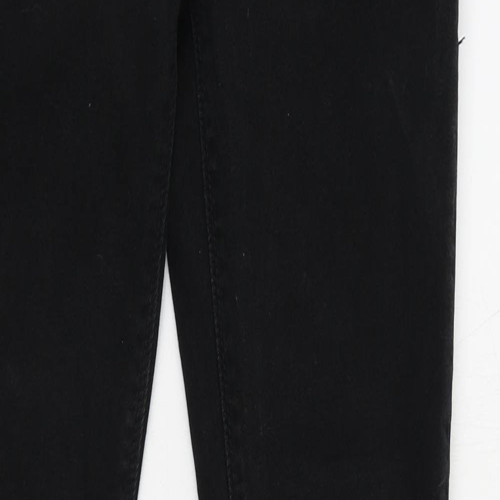 River Island Mens Black Cotton Skinny Jeans Size 28 in L32 in Regular Zip