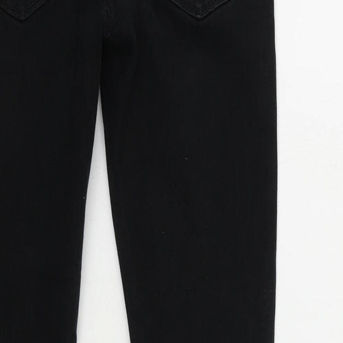 River Island Mens Black Cotton Skinny Jeans Size 28 in L32 in Regular Zip