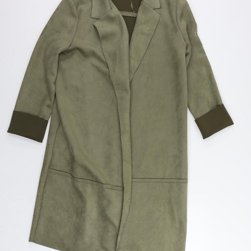 Zara Womens Green Overcoat Coat Size M - Open