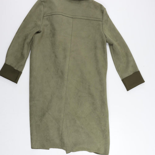 Zara Womens Green Overcoat Coat Size M - Open