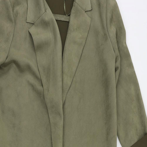 Zara Womens Green Overcoat Coat Size M - Open