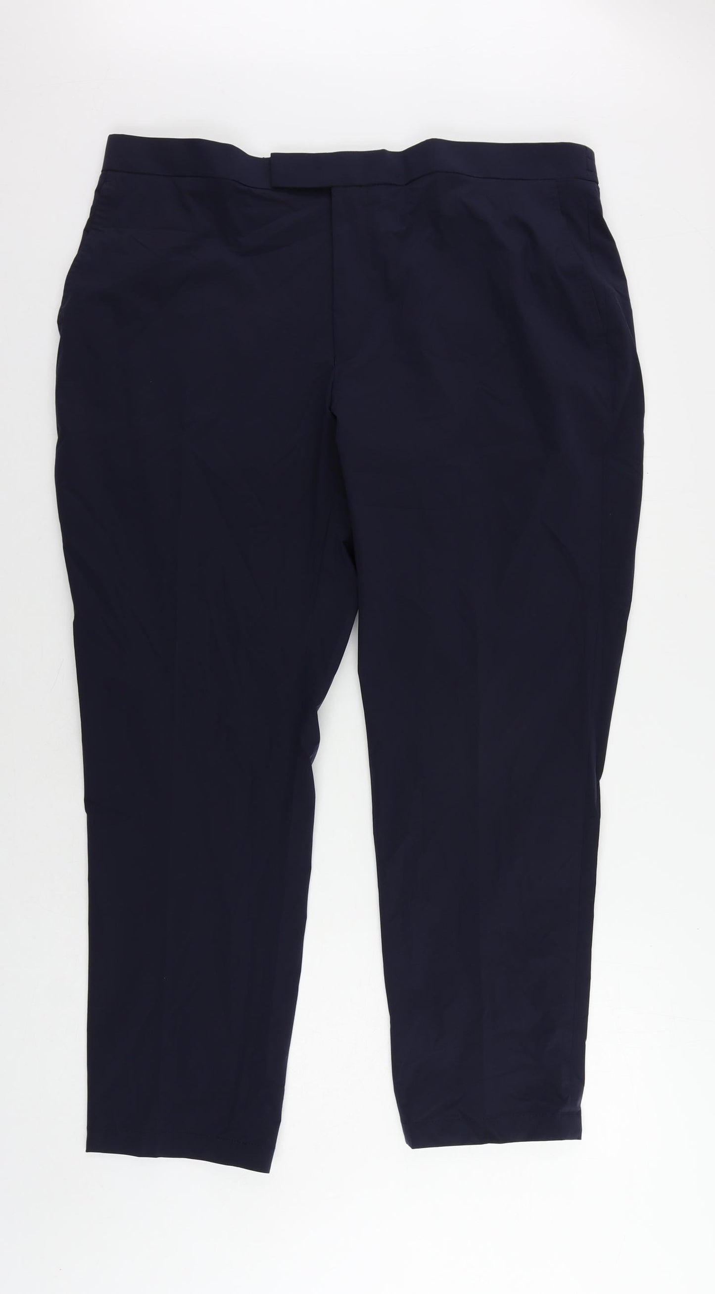 Marks and Spencer Mens Blue Polyester Trousers Size 40 in L29 in Regular Zip