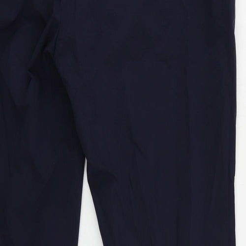 Marks and Spencer Mens Blue Polyester Trousers Size 40 in L29 in Regular Zip