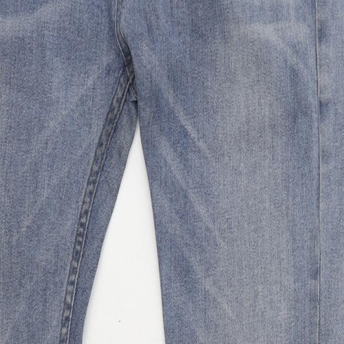 Topman Mens Blue Cotton Skinny Jeans Size 32 in L29 in Regular Button