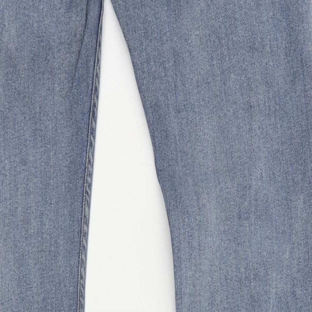 Topman Mens Blue Cotton Skinny Jeans Size 32 in L29 in Regular Button