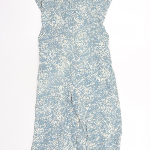 b.young Womens Blue Geometric Viscose Jumpsuit One-Piece Size 8 L23 in Zip