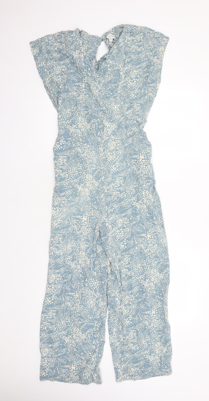 b.young Womens Blue Geometric Viscose Jumpsuit One-Piece Size 8 L23 in Zip
