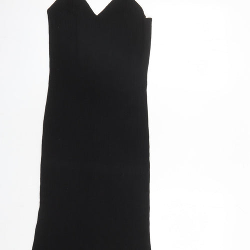 Z Supply Womens Black Polyester Pencil Dress Size M V-Neck Pullover