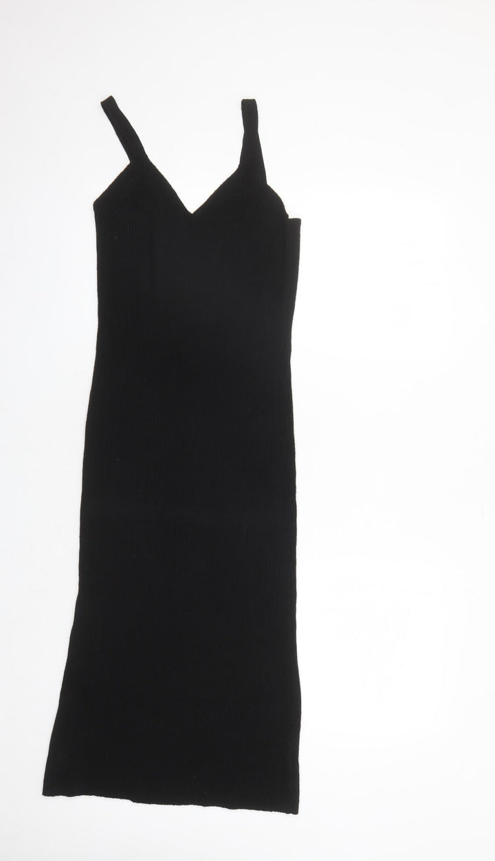 Z Supply Womens Black Polyester Pencil Dress Size M V-Neck Pullover
