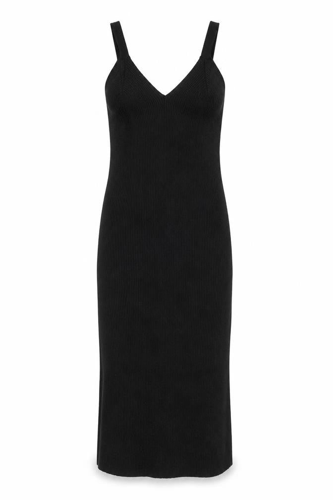 Front view of Z Supply women’s black polyester pencil dress, size M, v-neck pullover