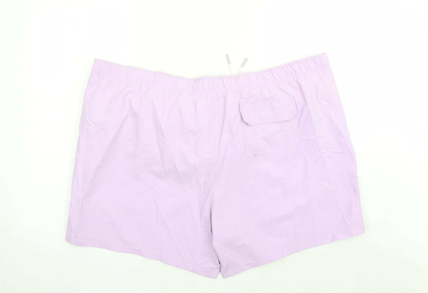 Marks and Spencer Mens Purple Polyester Sweat Shorts Size 3XL L6 in Regular Drawstring - Elasticated Waist Swim Shorts Pockets