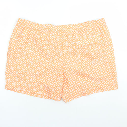 Marks and Spencer Mens Orange Geometric Polyester Sweat Shorts Size 3XL L6 in Regular Drawstring - Elasticated Waist Swim Shorts Pockets