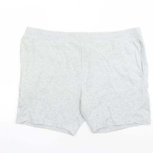 Autograph Mens Grey Cotton Sweat Shorts Size 3XL L7 in Regular Drawstring - Elasticated Waist Pockets