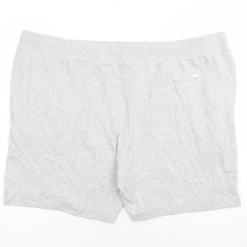 Autograph Mens Grey Cotton Sweat Shorts Size 3XL L7 in Regular Drawstring - Elasticated Waist Pockets