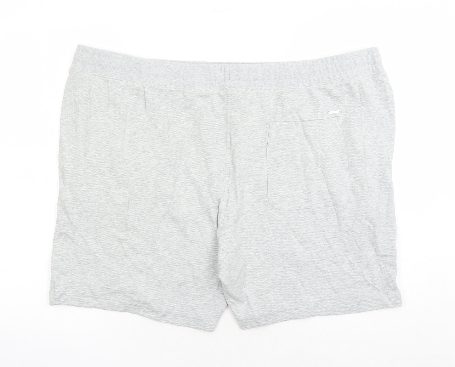 Autograph Mens Grey Cotton Sweat Shorts Size 3XL L7 in Regular Drawstring - Elasticated Waist Pockets