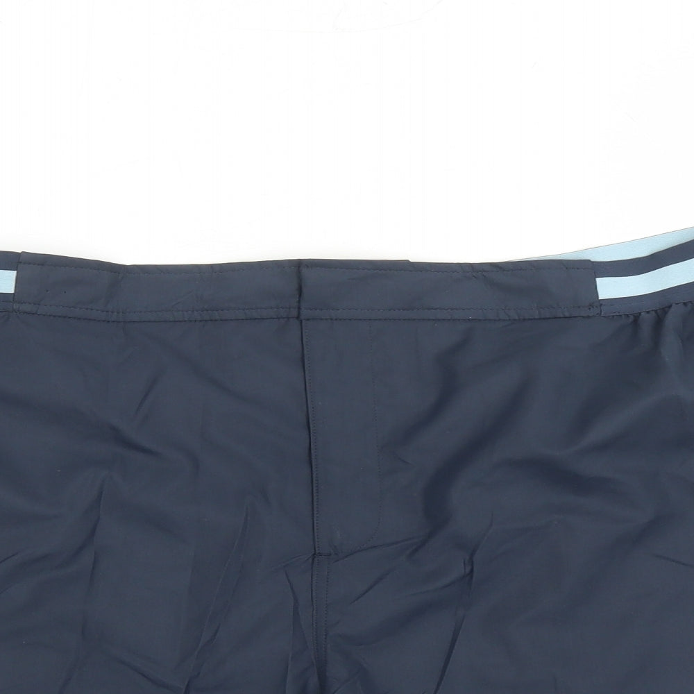 Autograph Mens Blue Polyester Sweat Shorts Size 3XL Regular Zip - Elasticated Waist Swim Shorts Pockets Inside Leg 5 Inches