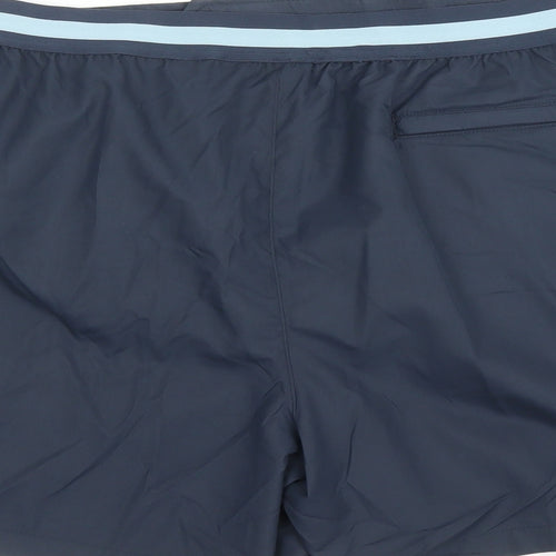 Autograph Mens Blue Polyester Sweat Shorts Size 3XL Regular Zip - Elasticated Waist Swim Shorts Pockets Inside Leg 5 Inches