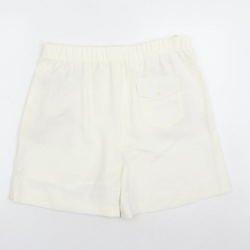 Marks and Spencer Womens Ivory Polyester Bermuda Shorts Size 16 L5 in Regular - Elasticated Waist Pockets
