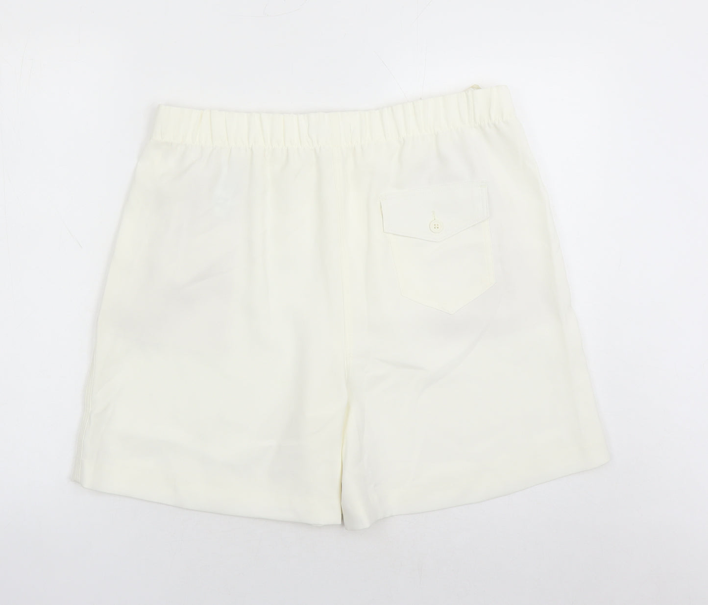 Marks and Spencer Womens Ivory Polyester Bermuda Shorts Size 16 L5 in Regular - Elasticated Waist Pockets