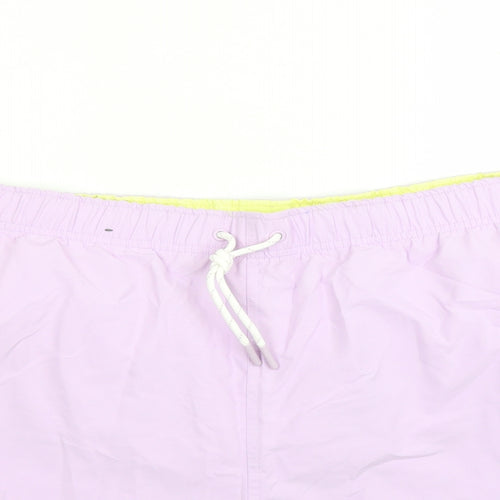 Marks and Spencer Mens Purple Polyester Sweat Shorts Size 4XL L6 in Regular Drawstring - Elasticated Waist Swim Shorts Pockets