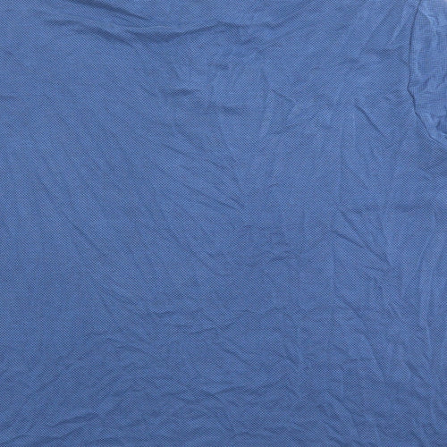 Marks and Spencer Mens Blue Geometric Modal Polo Size 2XL Collared Button