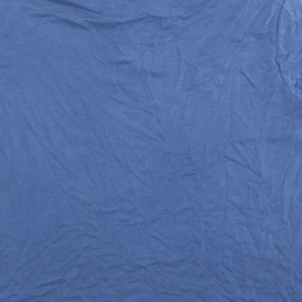Marks and Spencer Mens Blue Geometric Modal Polo Size 2XL Collared Button