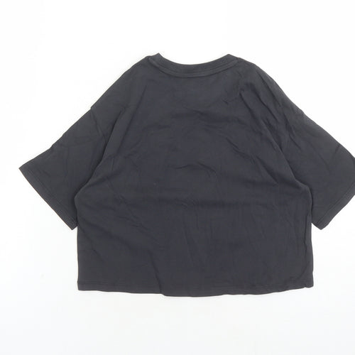 Marks and Spencer Girls Grey Cotton Cropped T-Shirt Size 6-7 Years Crew Neck Pullover - Be A Dreamer