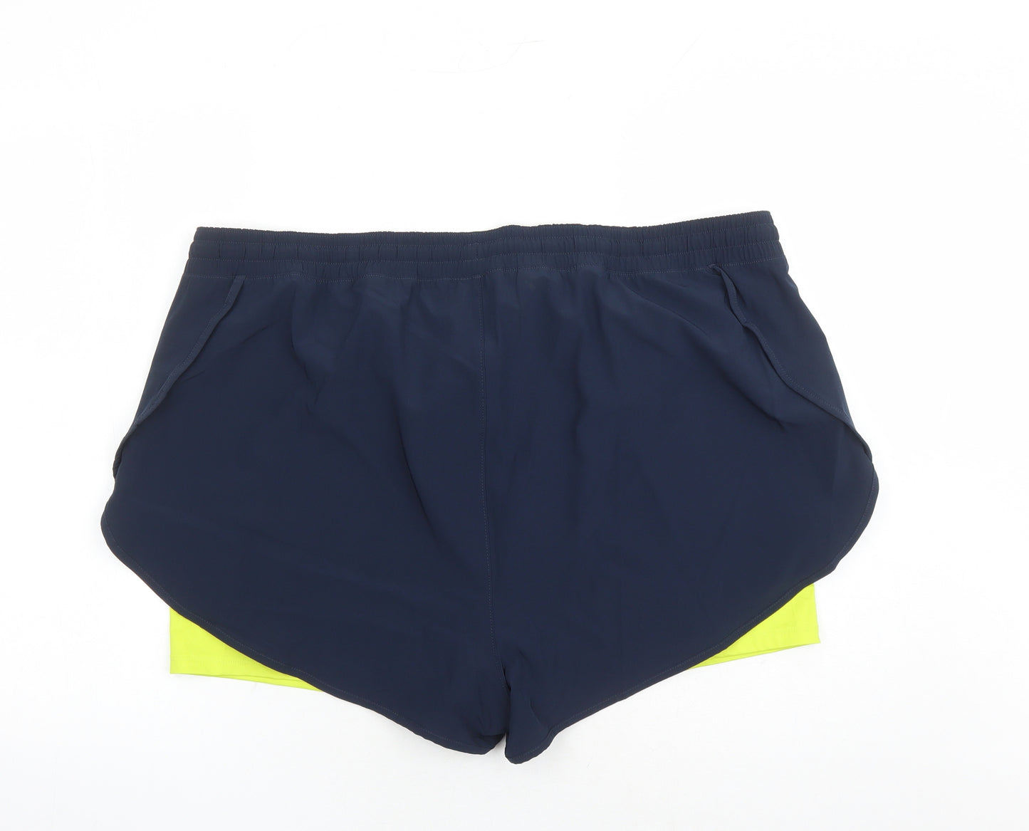 GOODMOVE Womens Blue Polyester Athletic Shorts Size 22 Regular Drawstring - Elasticated Waist