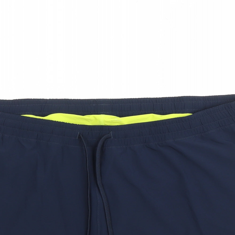 GOODMOVE Womens Blue Polyester Athletic Shorts Size 22 Regular Drawstring - Elasticated Waist